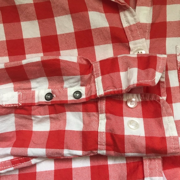 American Eagle Orange Buffalo Check Top - Picture 4 of 5